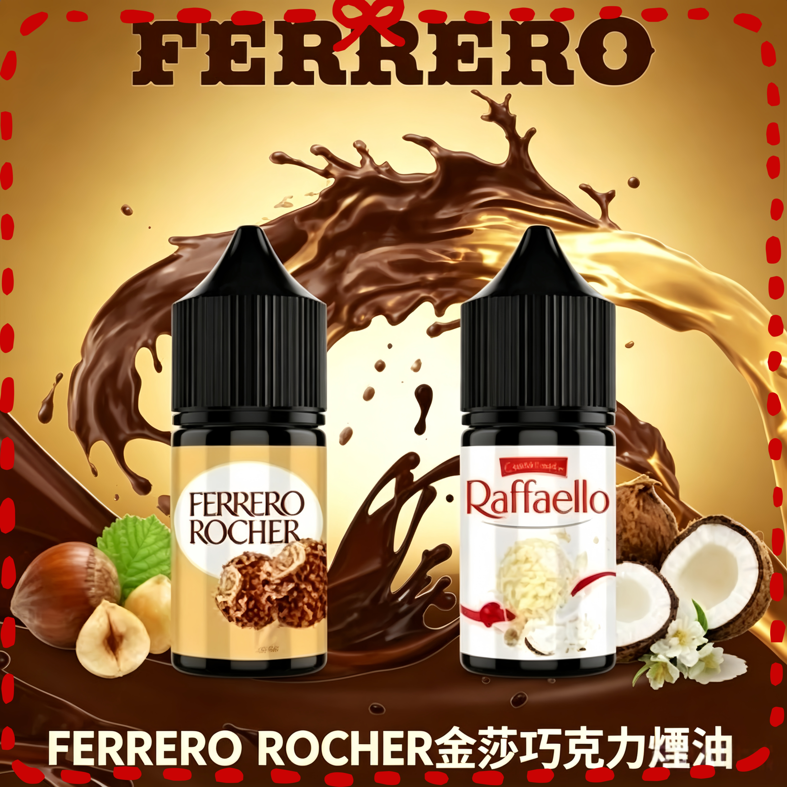 FERRERO-ROCHER金莎巧克力煙油-scaled-1.png FERRERO ROCHER金莎巧克力煙油 30ml香濃榛果醇香巧克力微涼:圖片 1