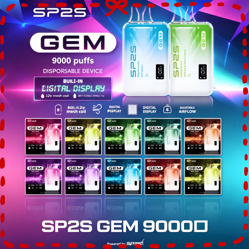SP2S-GEM-9000口一次性電子煙.png SP2S GEM拋棄式電子煙思博瑞一次性9000口:圖片 1